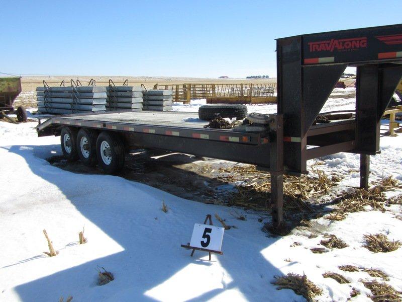 1998 TravAlong 24 ft. goose neck flatbed trailer