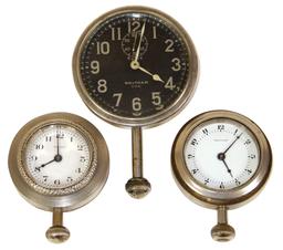 Automotive Clocks (3), Waltham, manual wind, c.1920s,