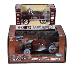 Toy Scale Models (2), Hershey's 1948 BMC Pedal Car & Model A Ford Roadster,