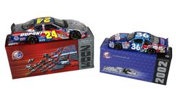 Action Cars (2), DuPont Motorsports 1:18 & 1:24 scale, MIB, largest 10" L.