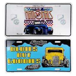 Street Rod Car Plates, embossed with 2001 NSRA & Bandimere Speedway, Mint c