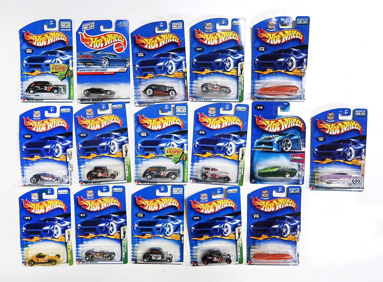 Hot Wheels Miniatures (16), mostly Street Rods, die-cast, Mint in bubble pa