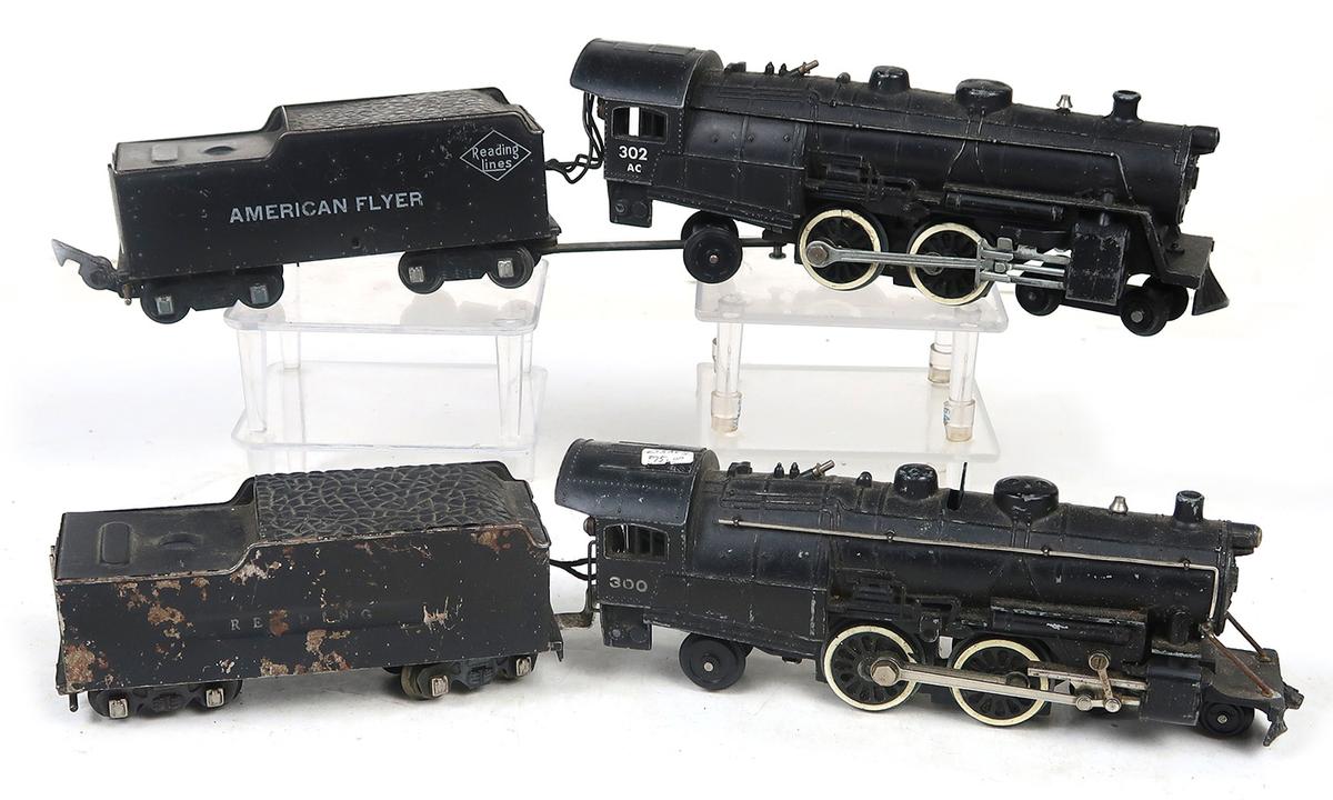 Toy Train (4), 302 AC Reading Lines American Flyer Engine & Coal Car & 300