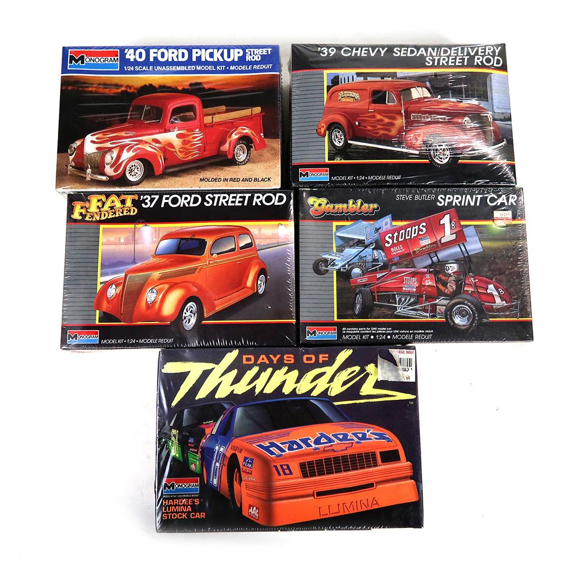 Toy Scale Models (5), Monogram, 1937 Ford Street Rod, Days of Thunder, Hard