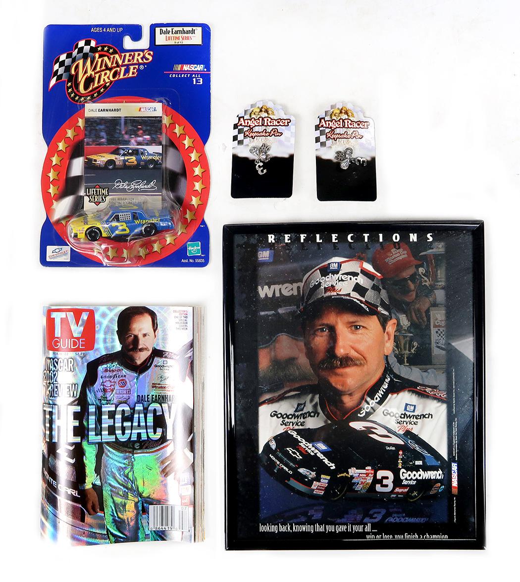 NASCAR (11), Dale Earnhardt TV Guide '22, Various Trading Cards in Binder,