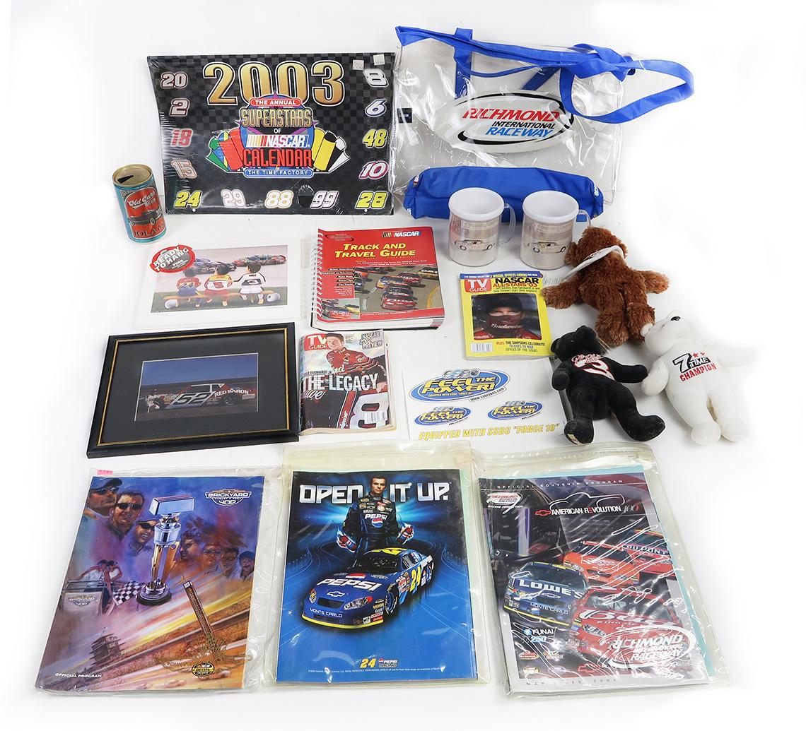 Nascar Collectibles (16), incl D. Earnhardt Teddys, souvenir programs, penc