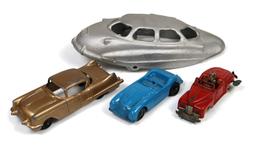Toy Scale Models (4), Tootsietoy Car Austin Blue, die-cast, Structo Cadilla