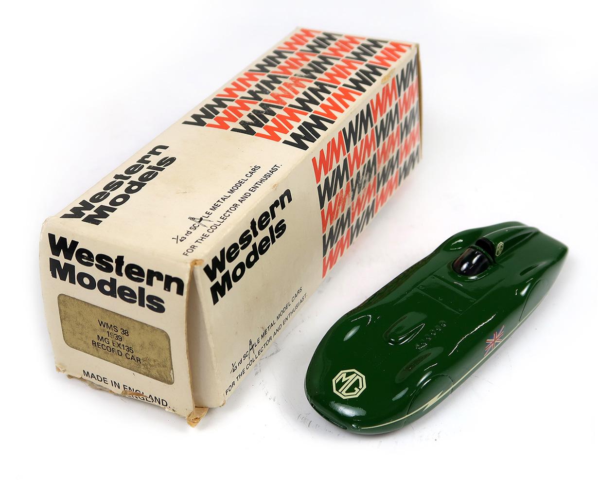 Western Models (4), Made in England, 1939 MG EX135 Record Car, 1964 Bluebir
