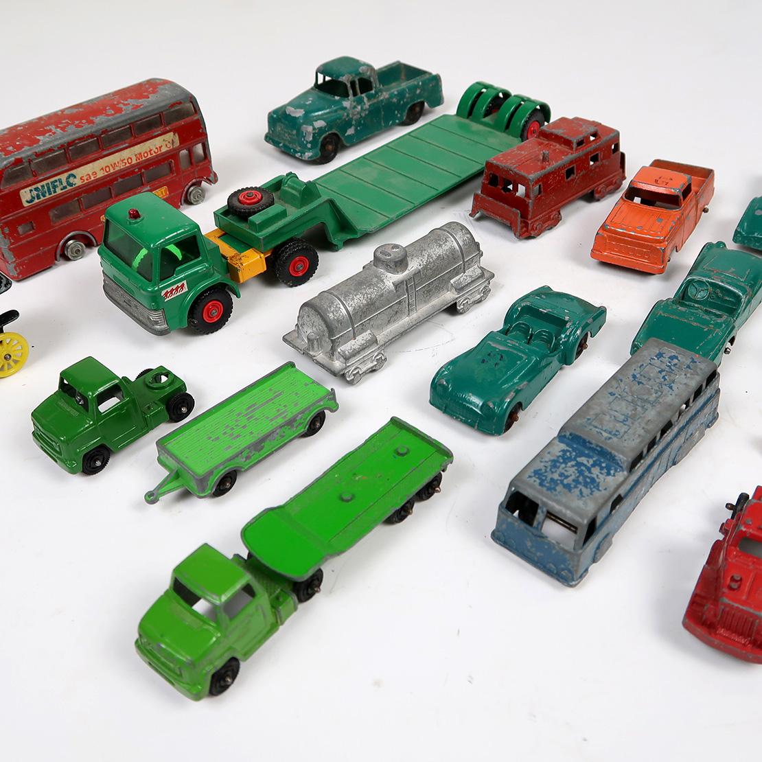 Various Toy Cars (20), Trucks/Trailers mfgd by Tootsie, A Budgie Toy, Midge