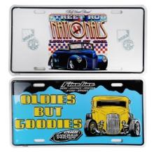 Street Rod Car Plates, embossed with 2001 NSRA & Bandimere Speedway, Mint c