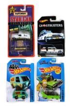 Hot Wheels (4), HW City The Simpsons, Ghostbusters ECTO-1, Star Car Laverne