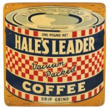 Coffee Sign, Hale's Leader Coffee Drip Grind, patriotic red/white & blue li