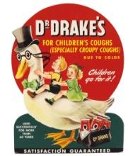 Drug Store Sign, Dr Drake's For Children's Coughs,  colorful litho on cdbd