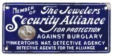 Pinkerton's National Detective Agency Door Plate, Member of The Jewelers' S