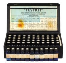 Medical Allergies Test Kit, fitted case for 55 different cobalt blue glass