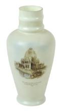 World's Fair, 1893 Souvenir Glass Vase, custard art glass w/Administration