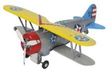 Toy Navy Bi-Plane, litho on tin Japan, B-O in Near-Mint untested cond, 11.5