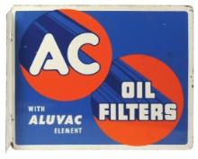Petroliana AC Oil Filters Flange Sign, mfgd by A.M.D. Co., double-sided lit