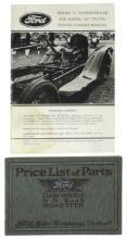 Automobile 1914 Ford Price List of Parts & Manual, Ford Models N, R, S & S