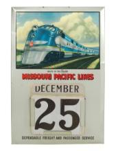 Railroad Calendar, Missouri Pacific Lines-Route of the Eagles w/interchange