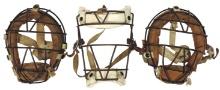 Baseball Catcher's Masks (3), Vintage wire & leather cages from the 1950's,