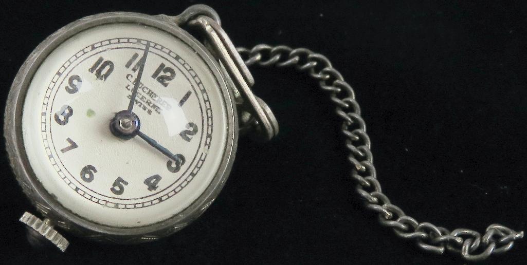 Early C. Bucherer Lucerne lapel watch - missing brooch / pin.