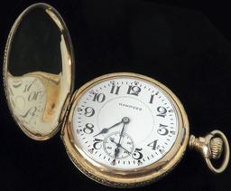 Hampden Pocket Watch in Dueber Watch Case original paper insert in case. 17Jewels mov# 1583314.