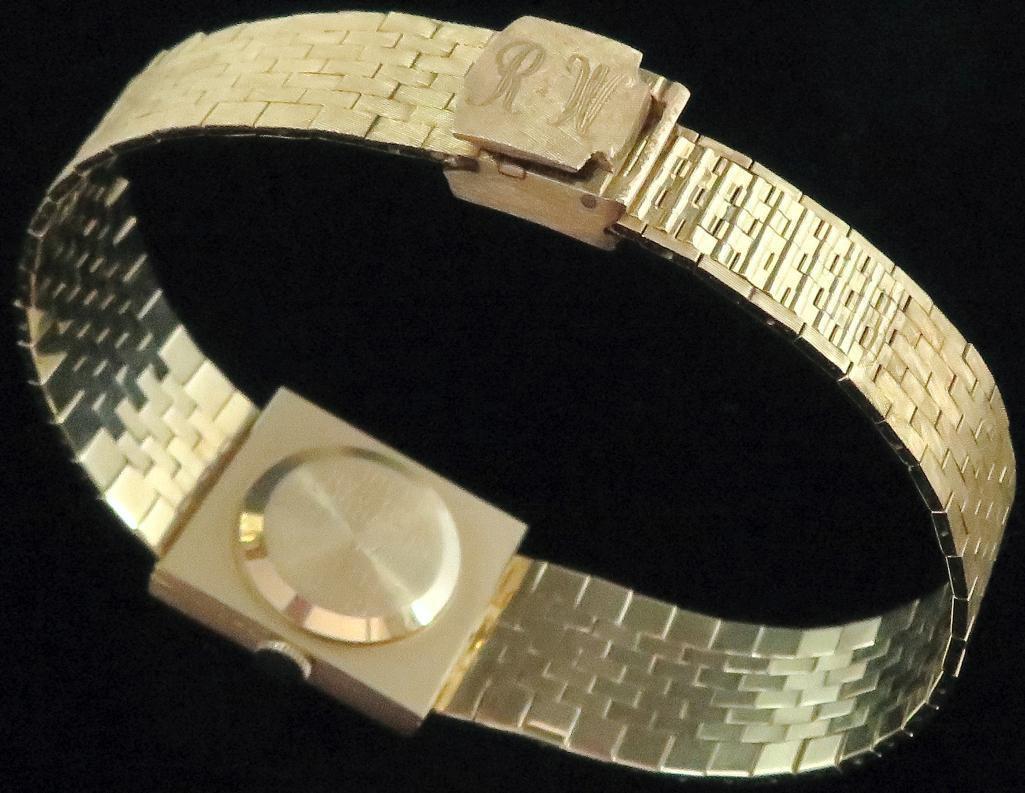 Man's 17 Jewels Jules Jurgensen - Watch & Basket Weave Bracelet marked 14K. Mov# 875276.