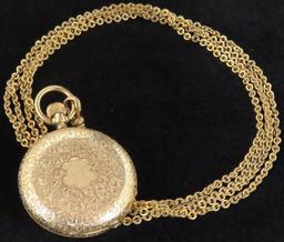 Geneve Pocket Watch - No. 34233 Cylander 10 Rubis 14K Case. With Watch Fob.