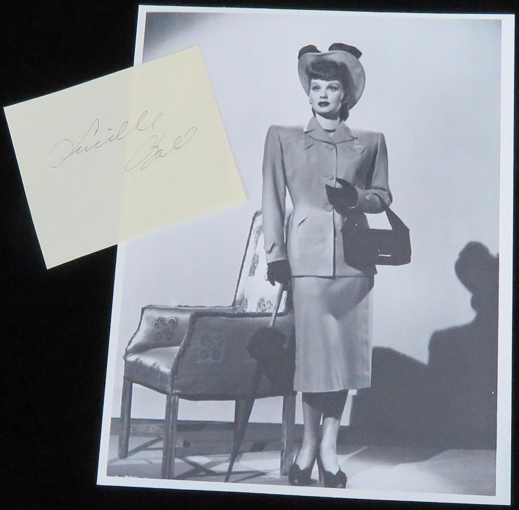 "Hollywood Legends" (4) piece autograph collection includes Clark Gable, Frank Sinatra, Lucille Ball