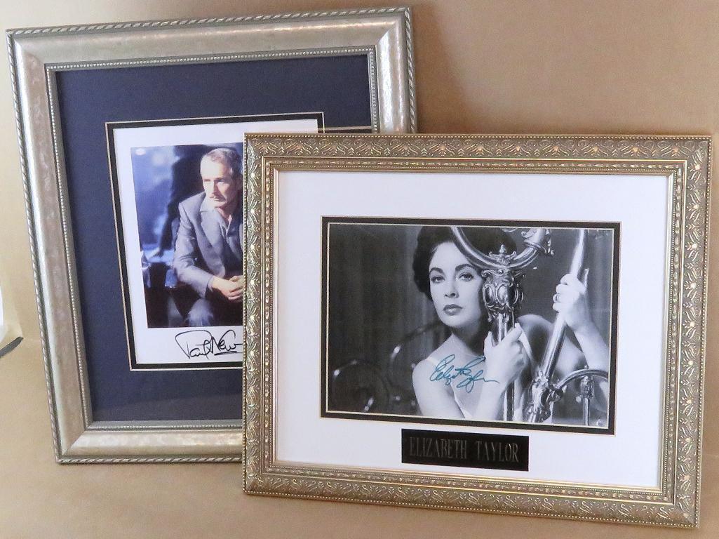 Paul Newman and Elizabeth Taylor signed 8x10 photos. Custom framed. These items do not come with c