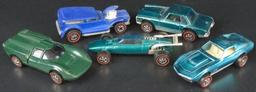 Lot of (5) Hot Wheels Redline includes 1968 Lola GT70, 1969 Prowler, 1969 Indy Eagle, 1968 Custom