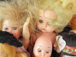 Lot of (13) vintage small dolls includes Alexander, Bisque, Plastic & more.