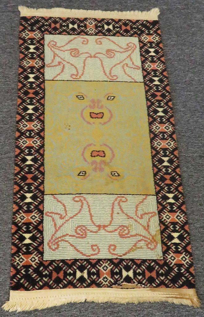 Maori Legend Rug ca. 1960's from New Zealand with papers.