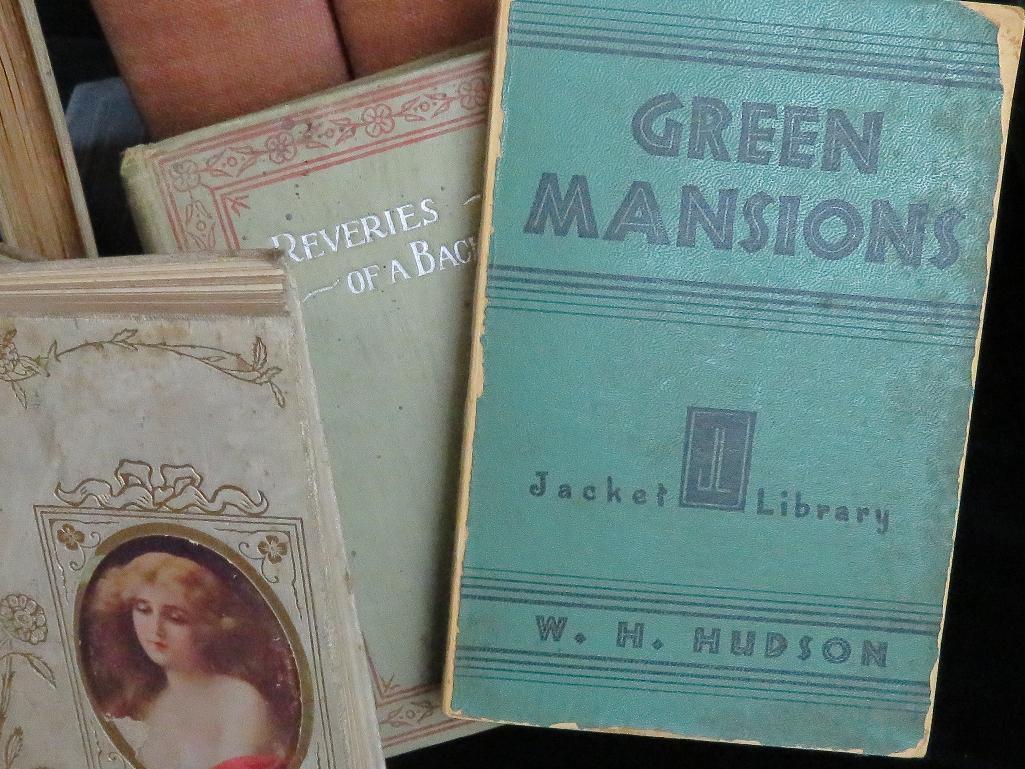 Box full of mostly antique first edition Books.