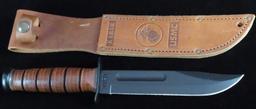 KA-BAR U.S.M.C. Fighting Knife - Never Forget POW MIA with sheath in box. 02-9148.