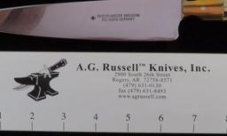 A.G. Russell Fixed Blade Antler Handle Knife. Approx 11.5".