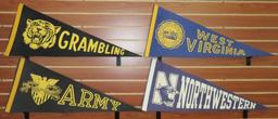 Lot of (30) Vintage Felt College Pennants includes Dartmouth, Wisconsin, Iowa, Ohio State, Universit