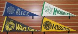 Lot of (30) Vintage Felt College Pennants includes Dartmouth, Wisconsin, Iowa, Ohio State, Universit