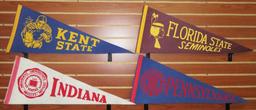 Lot of (30) Vintage Felt College Pennants includes Dartmouth, Wisconsin, Iowa, Ohio State, Universit