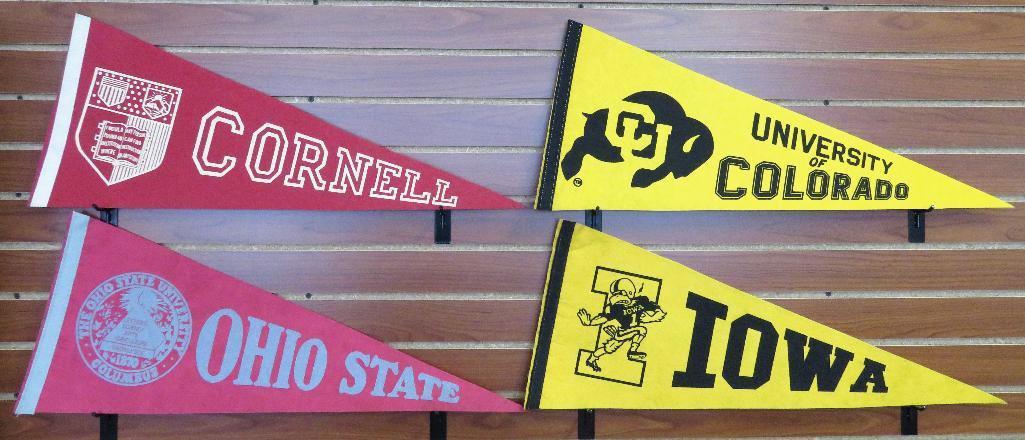 Lot of (30) Vintage Felt College Pennants includes Dartmouth, Wisconsin, Iowa, Ohio State, Universit