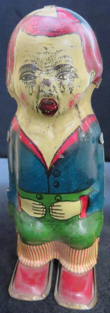 Vintage Lindstrom Crying Boy Tin Wind Up Toy. Wind up and works!