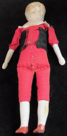 Early Made In Japan Bisque Head Boy Doll with cloth body. Approx 7".