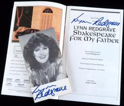Lot of approx (7) autographed headshot Photos, Stagebill & Documents by Lynn Redgrave, Perce Brosnan