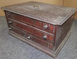 Merrick's Six Cord Spool Box with (4) drawers - missing one knob.