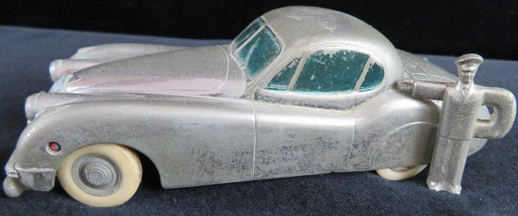 Vintage Prameta Kolner Automodelle Jaguar XK 120 Wind-Up Toy Car with Key in original box