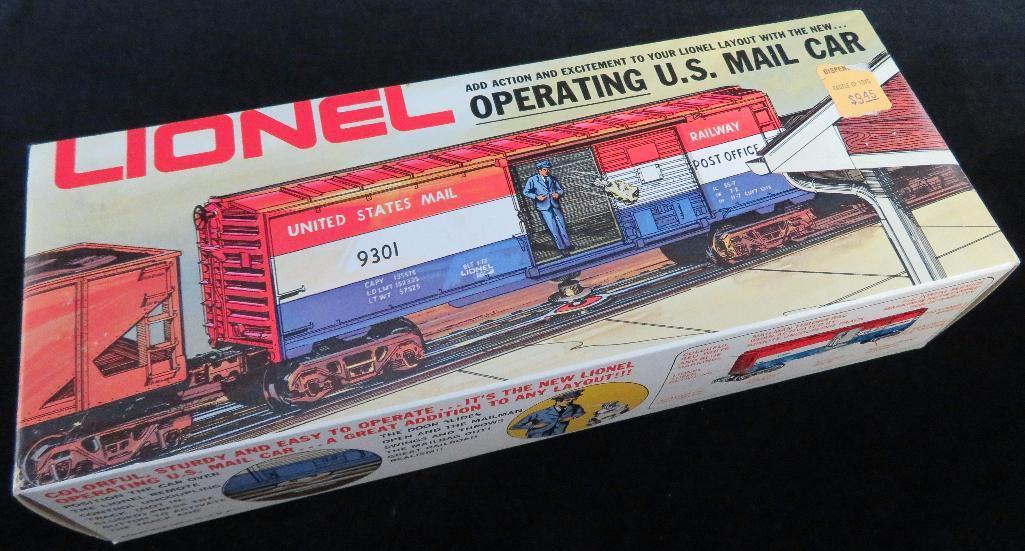 Lionel No. 6-9301 Operating U.S. Mail Car in box with Lionel Railroad guides.