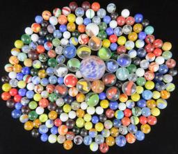 Lot of 240+ collector Marbles. Great variety!