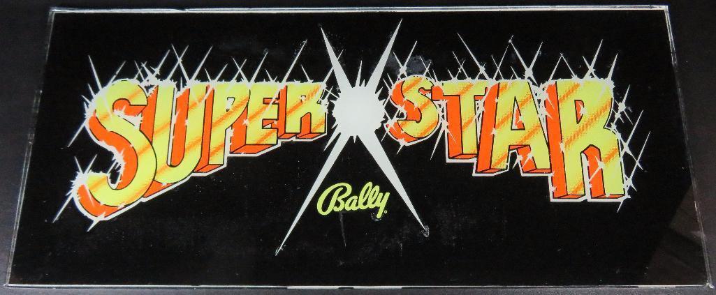 Vintage "Super Star" Poker Machine Glass Insert - Part No. G-359-157 Bally Mfg. Co. 9-1-77 Serial No