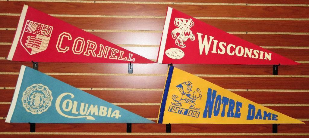 Lot of (25) Vintage Felt College Pennants includes Ohio University, Tulane, Northwestern, Ohio State